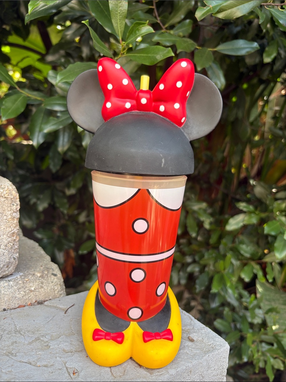 Vintage Disney Minnie Mouse Super Sipper Figural Tumbler Cup Straw